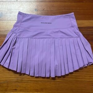 Goldhinge purple pleated tennis skort